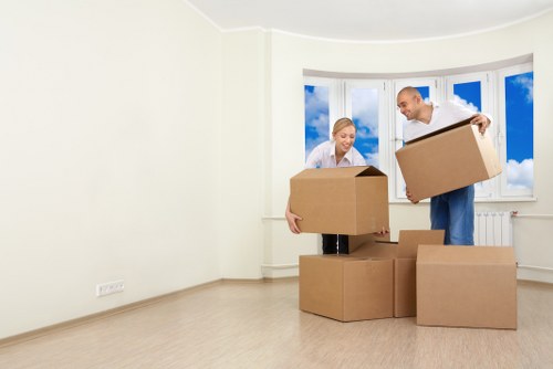 Loading furniture into a removals van for a Shoreditch move