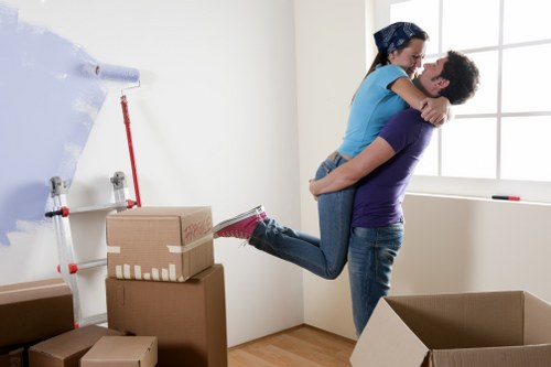 Checklist and packed household items prepared for a Shoreditch move