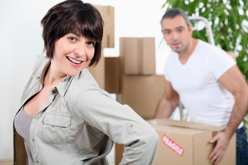 Moving van and boxes prepared for a Shoreditch removals job