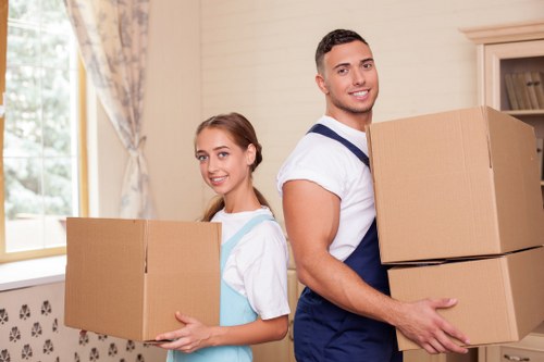 Packed boxes and moving checklist for a Shoreditch move